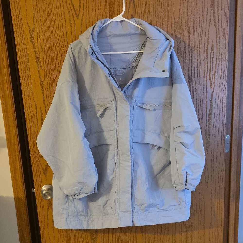 Free People Movement Light Blue Hooded Jacket